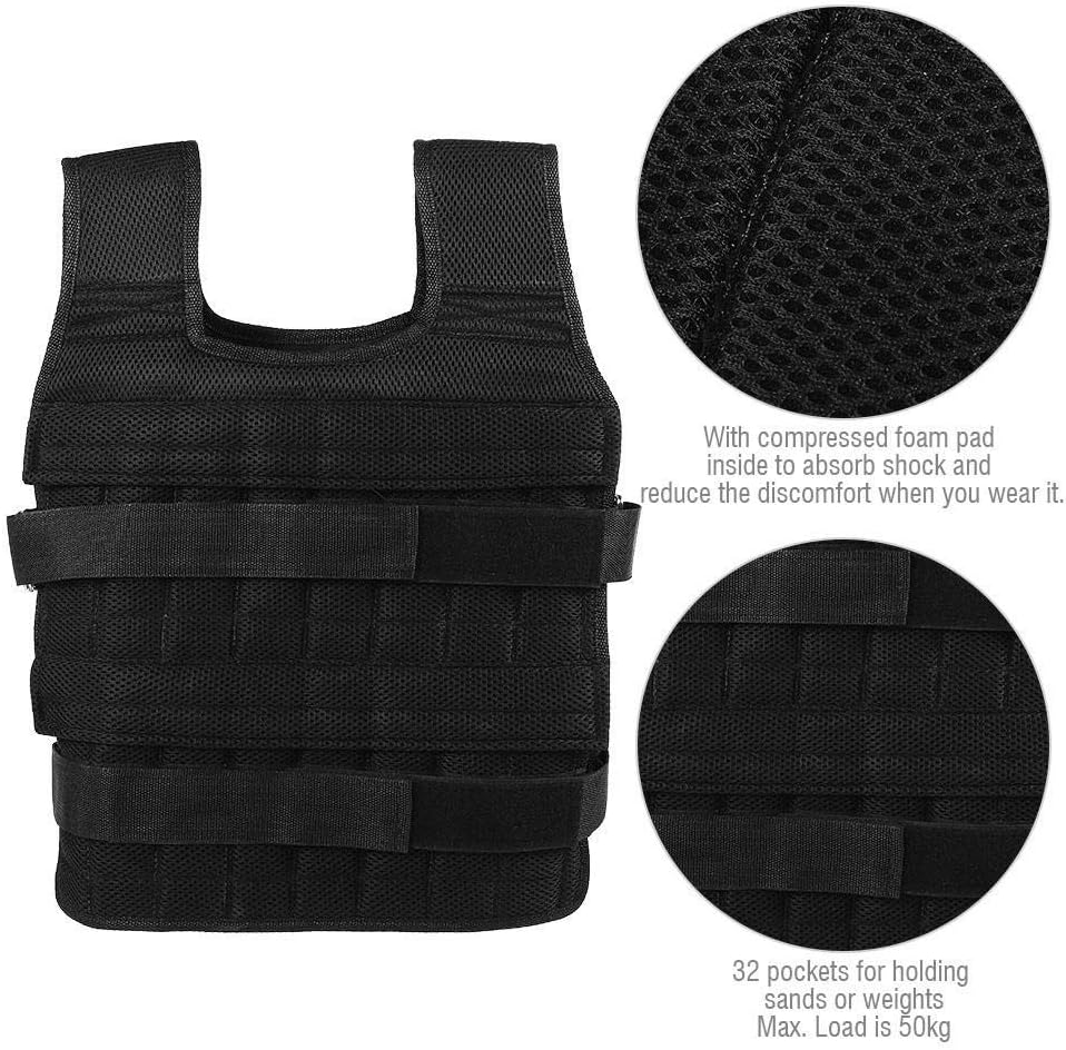 Alomejor Gewicht Westen 15KG Krafttraining Jacke Oxford Tuch Fitnessgerät für Männer Frauen Running