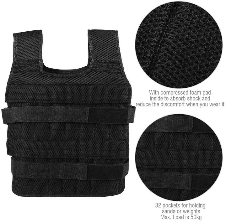 Alomejor Gewicht Westen 15KG Krafttraining Jacke Oxford Tuch Fitnessgerät für Männer Frauen Running