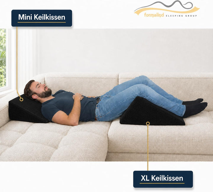 Das Fantastische XL Keilkissen 60x50x30cm - Formstabiles XL Lesekissen für Bett &amp; Couch. Lesekissen