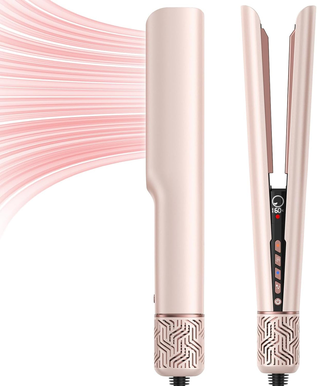 OKWRAP Air Haarglätter, Air Straight Glätteisen mit Luft, 2in1 Glatt- und Föhnstyler, Luft-Airstyler
