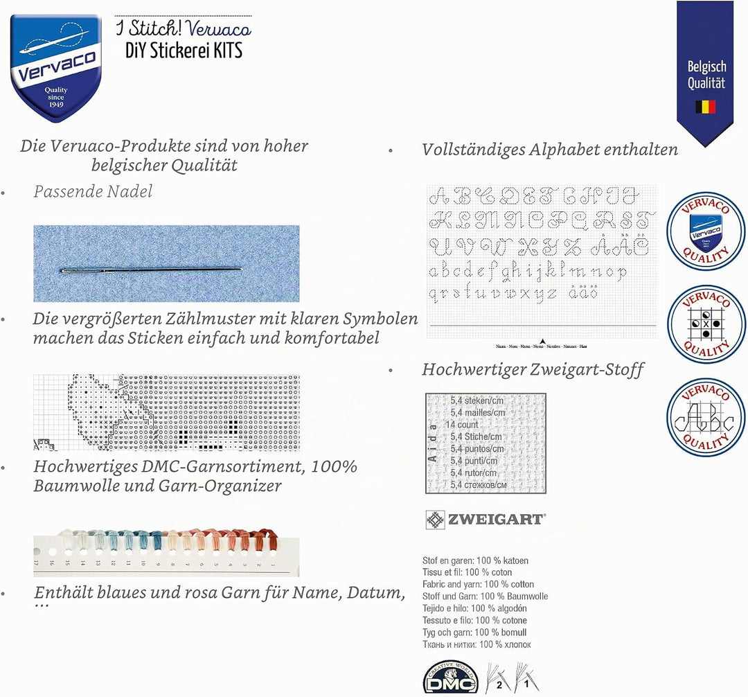Vervaco Zählmuster Bei der Feuerwehr Zählmusterpackung-Stickpackung im gezählten Kreuzstich, Baumwol