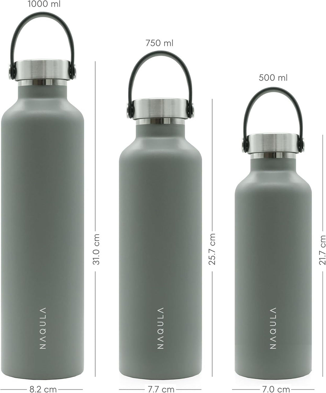 Thermosflasche 750 ml mit Tragegriff und abnehmbarem Sieb f Tee od Früchte. Edelstahl Trinkflasche a