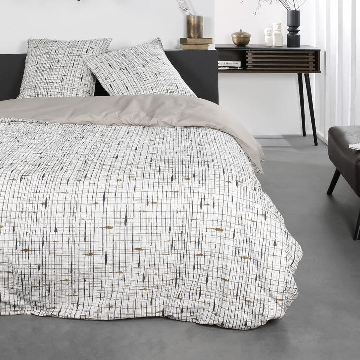 Today Bettwäsche für Doppelbett, 220 x 240 cm, Baumwolle, Bedruckt, Sunshine 7,23 cm, Beige Jumeau B