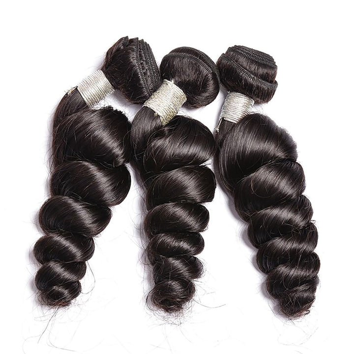 Huarisi Loose Wave 18 20 22 Human Hair Bundles, Brazilian Loose Wave Hair 3 Bundles, 8A Grade 100% U