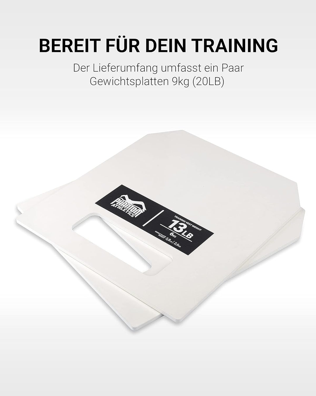 Phantom Athletics Gewichtsweste, Verschiedene Gewichte - Leicht Verstellbar 6kg (13LB) Gewichtsplatt