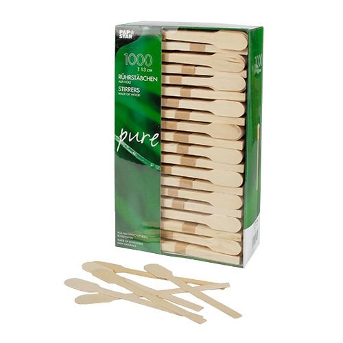 PAPSTAR Rührstäbchen, Holz 13 cm. Menge: 5000 St