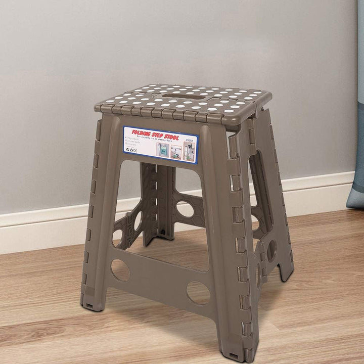 Klappbarer Tritthocker, Tragbar und Rutschfest für Erwachsene, 29 cm, Weiss-Dunkel Gefleckt, für Woh