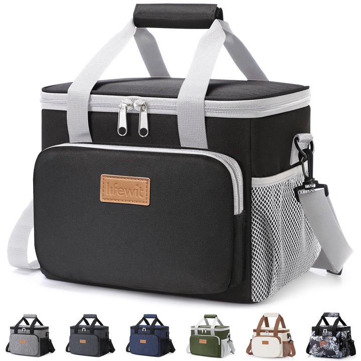 Lifewit Kühltasche klein, Isolierte Cooler Bag, Lunchtasche 9L 12 Dosen Grau &amp; Schwarz 9L, Grau &amp; Sc