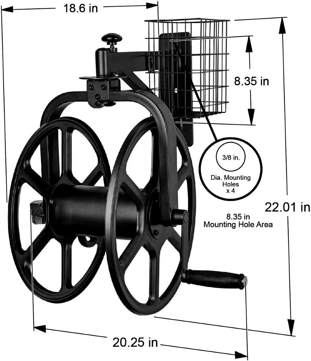 Liberty Garden 712-B Single Arm Navigator Multi-Direktionaler Gartenschlauchaufroller, für 38 Meter