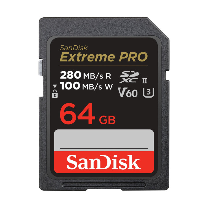SanDisk Extreme PRO SDXC UHS-II Speicherkarte V60 64 GB (280 MB/s, 6K, 4K UHD, U3, C10, Rescue PRO D