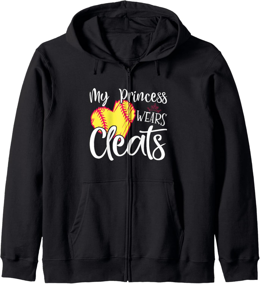 My Princess Wears Cleats - Softball Mom Dad Baseball Player Kapuzenjacke