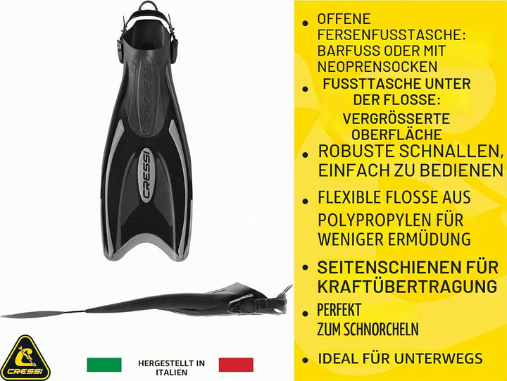 Cressi Palau Saf Fins Einstellbare Kurze Flossen zum Schwimmen und Schnorcheln Blau/Azurblau Lange F