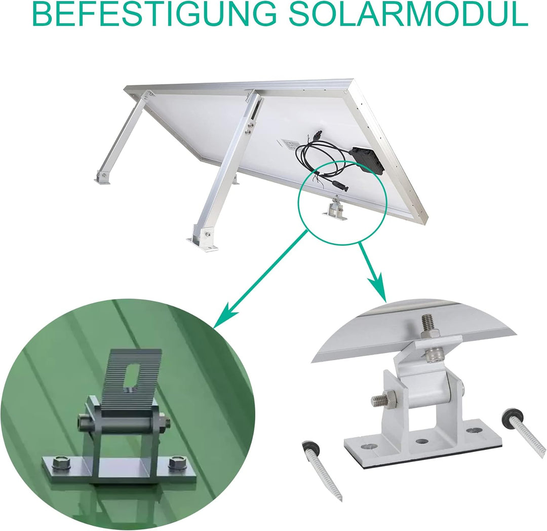 TEOV Solarmodul Halterung 0-60° Individuell Verstellbar Pv Modul Halterung, Solarmodul Halterung füR