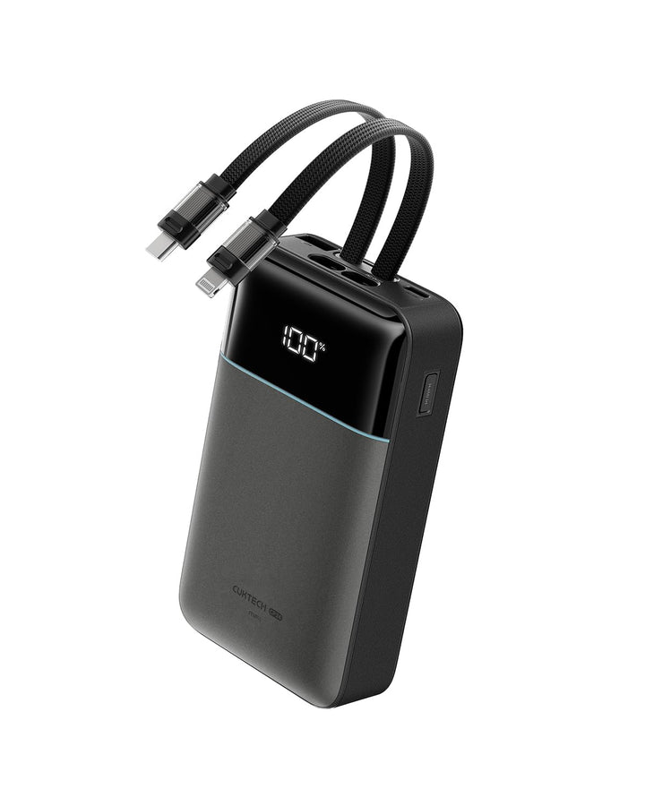 CUKTECH Power Bank 20000mAh 40W Tragbares Ladegerät mit Integriertem USB-C und MFi-zertifiziertem Li
