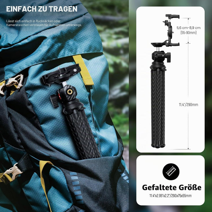 NEEWER Kamerastativ mit Fernbedienung, Mini Flexibl Stativ mit Action Kamera Mount Adapter für Hero