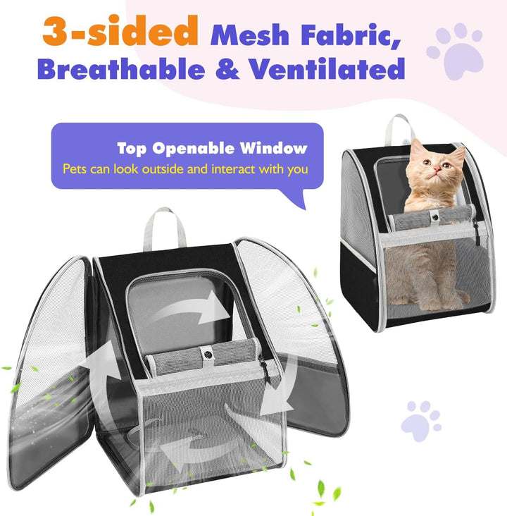 Pawaboo katzenrucksack, hunderucksack für Katzen Hunde Welpen mit Fenster, Haustier Rucksack cat Bac