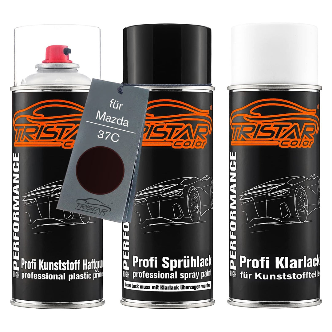 TRISTARcolor Autolack Spray Kunststoff für Mazda 37C Black Cherry Metallic | Black Cherry Ice Metall