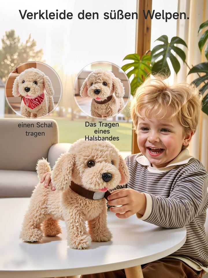 TUMAMA Interaktives Hund Spielzeug Kinder, Laufender Hund mit Fernbedienung Leine der Läuft und Bell