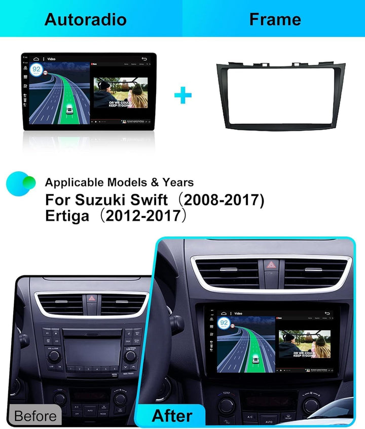 [6GB+128GB] Android 14 Autoradio für Suzuki Swift/Ertiga (2008-2017)-[Integriertes CarPlay/Android A