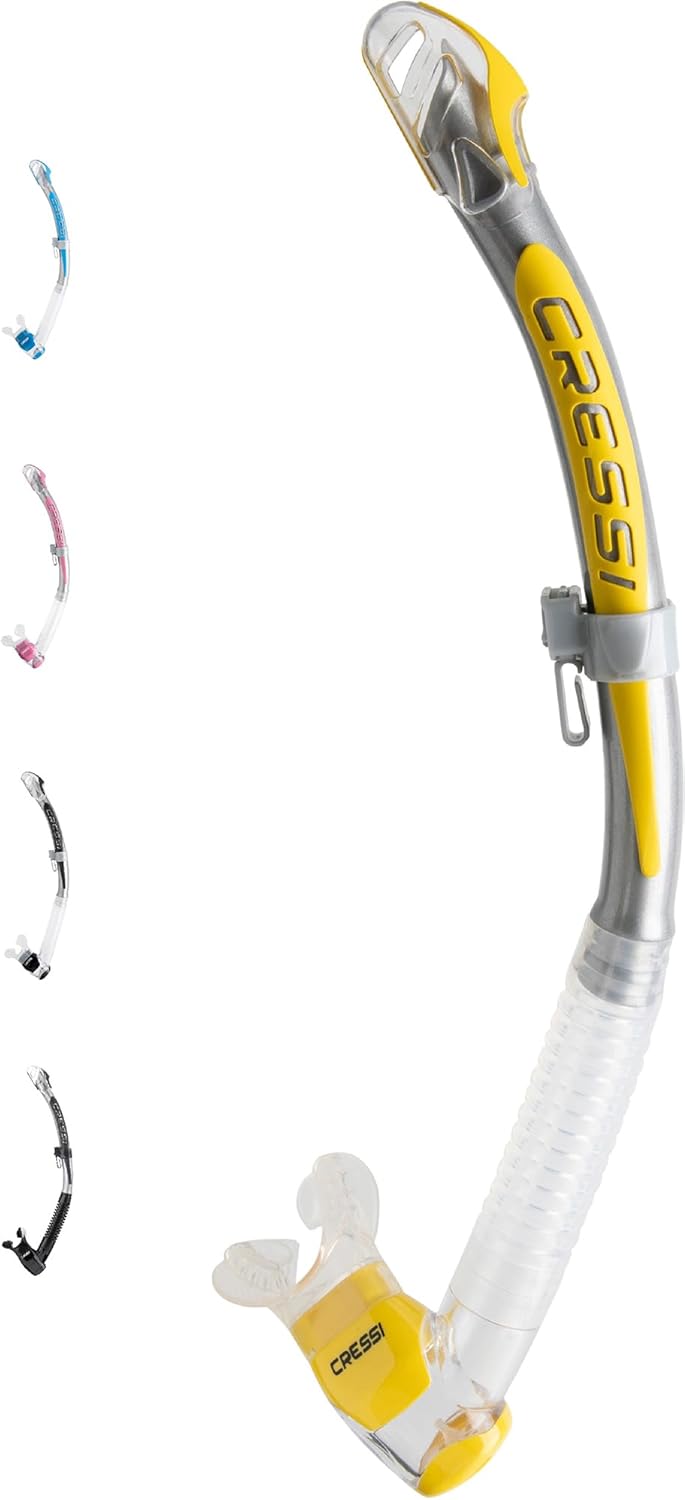 Cressi Unisex-Adult Corfu Snorkel Schnorchel Einheitsgrösse Transparent/Silber/Gelb, Einheitsgrösse