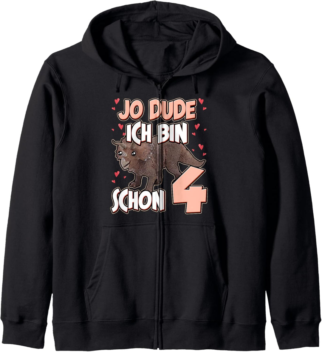 Kinder Dino Geburtstag Roaaar ich bin 4 Jahre Dinosaurier Kapuzenjacke