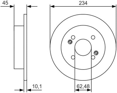 Bosch BD2423 Bremsscheiben - Hinterachse - ECE-R90 Zertifizierung - zwei Bremsscheiben pro Set