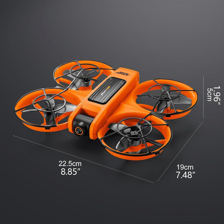 Drohne mit 4,9-Zoll-Bildschirm-Fernbedienung, HD-Dual-Kamera, bürstenlosem Motor, 360° Flips, optisc