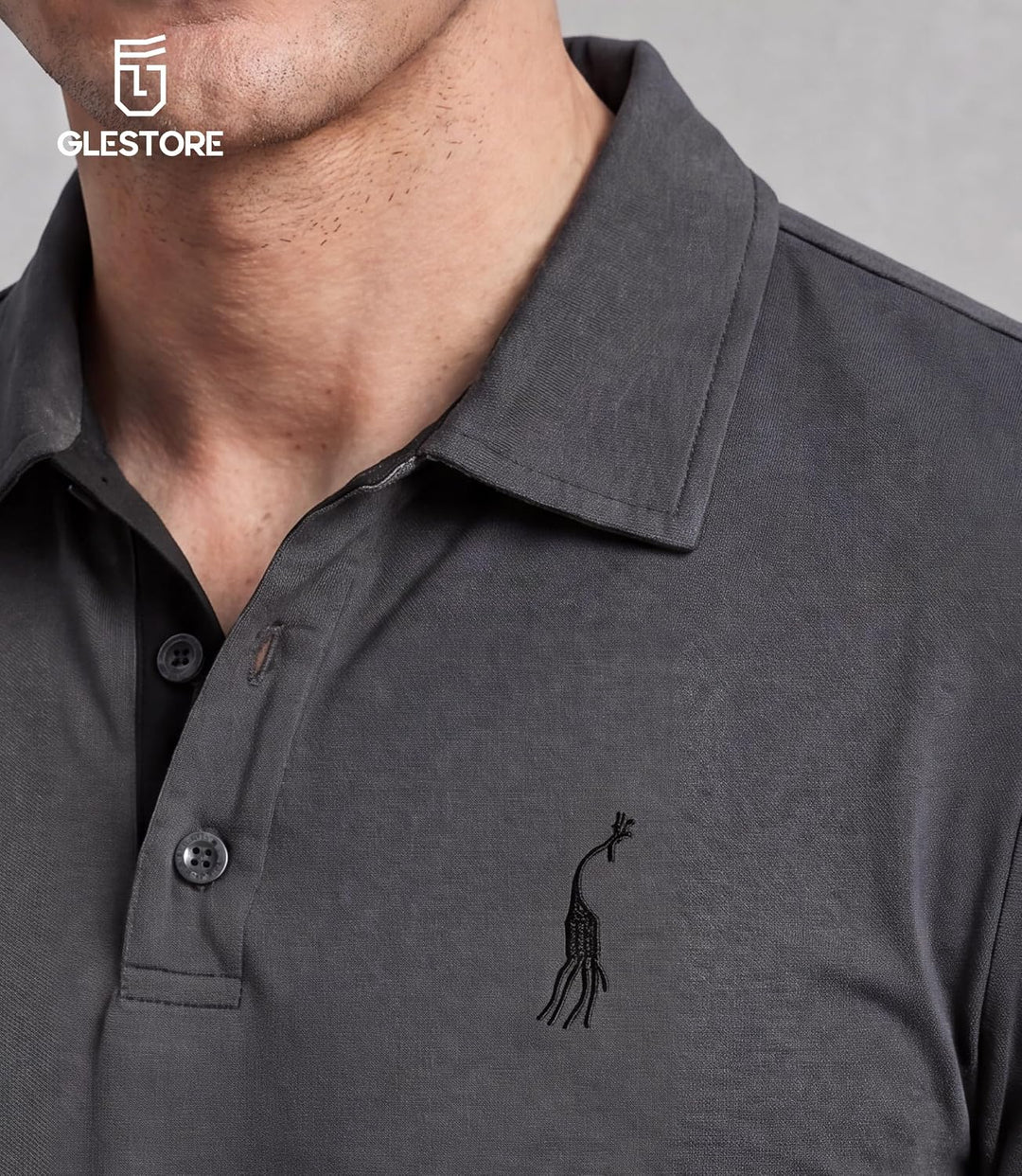 GLESTORE Poloshirt Herren Männer Hemd Herren Kurzarm Shirt Sommer M Grau&amp;schwarz, M Grau&amp;schwarz