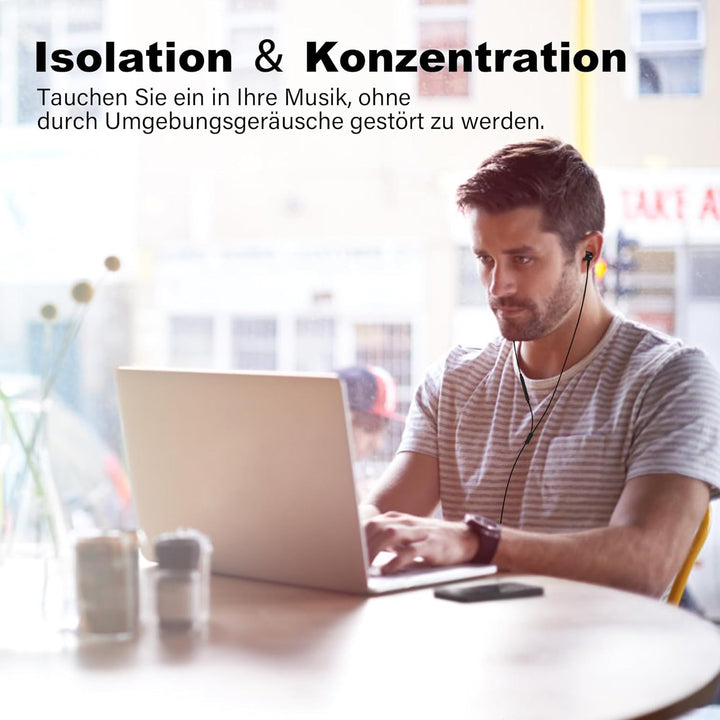 Kabelgebundene Ohrhörer fürkleine Ohren, mit Mikrofon &amp;Lautstärkeregler, flaches Kabel, ideal fürKin