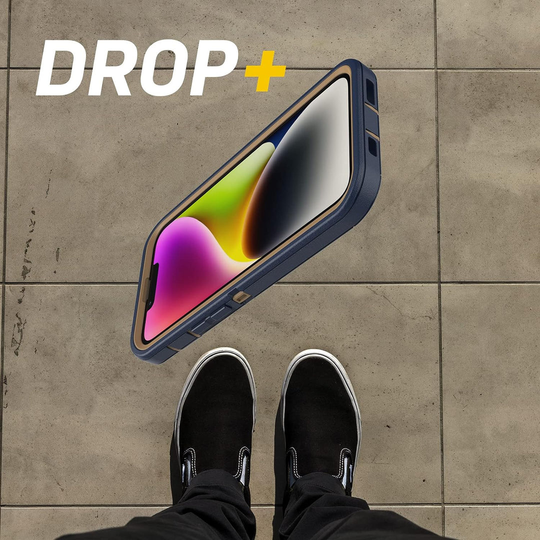 OtterBox Defender Series Displaylose Schutzhülle für iPhone 14 Plus, Blaue Wildlederschuhe (blau) De