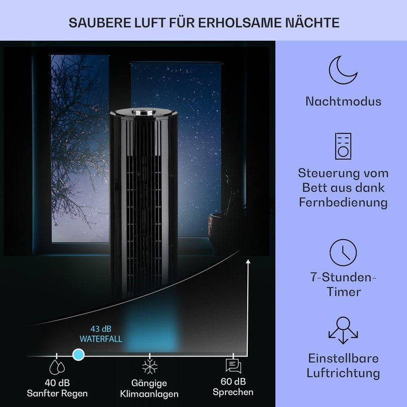 Klarstein Mobiler Luftkühler, 5-in-1 Klimagerät mit Nachtmodus, Leiser Ventilator & Luftkühler, Luft