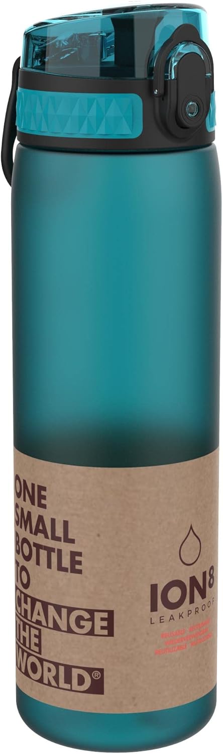 Ion8 Trinkflasche, Auslaufsicher, Einhandöffnung, Sichere Verriegelung, Spülmaschinenfest, BPA-frei,