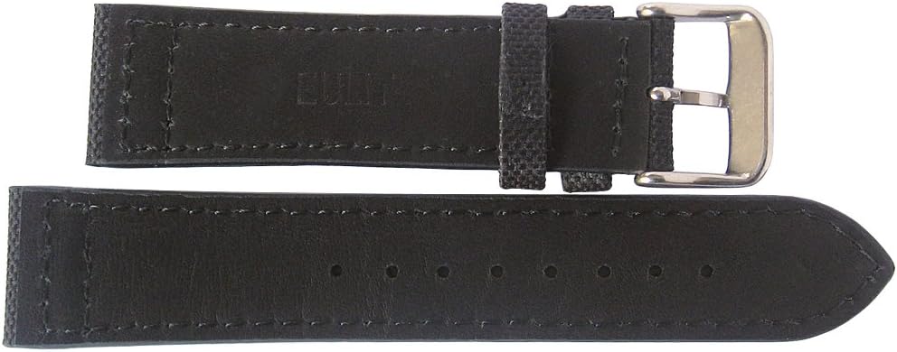 Eulit Uhrenarmband aus Segeltuch, 20 mm, Schwarz Made in Germany