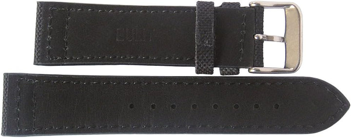 Eulit Uhrenarmband aus Segeltuch, 22 mm, Schwarz Made in Germany