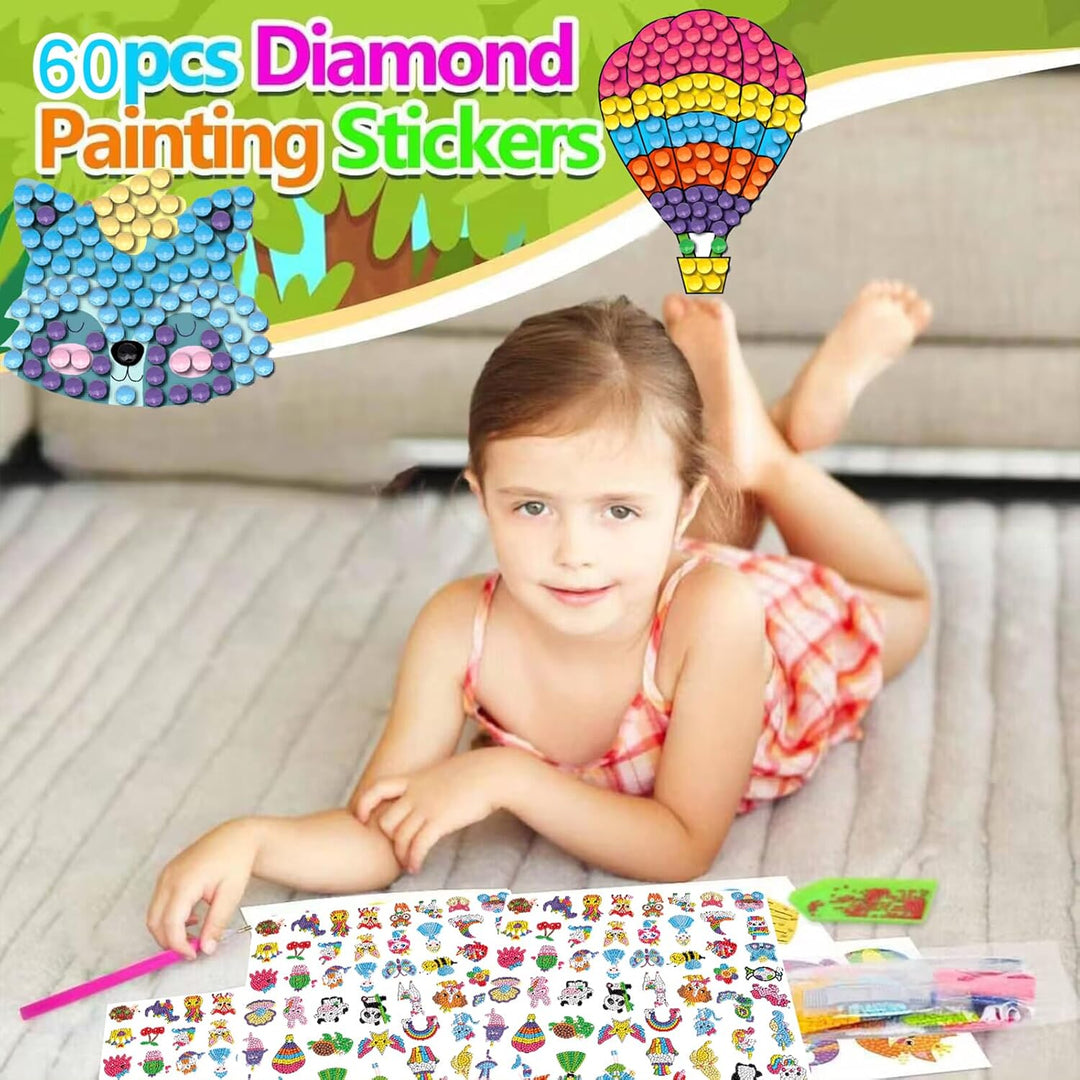 CAYUDEN Diamant Aufkleber, 60pcs 5D Diamant Painting Stickers Bilder Kinder DIY Diamond Painting Sti
