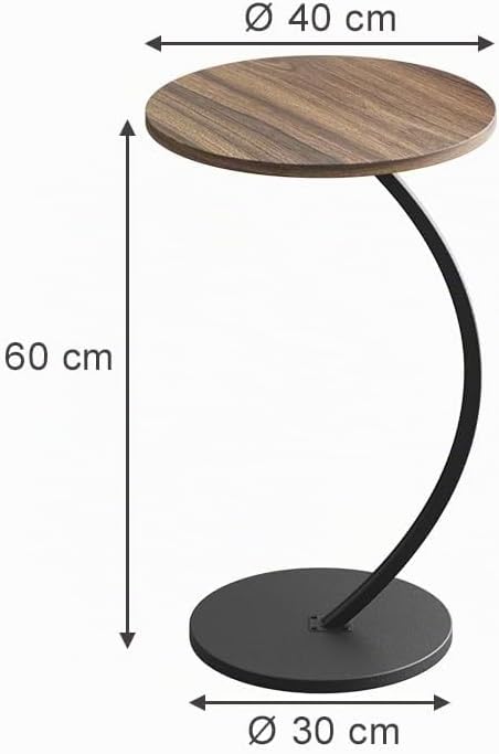Vicco Beistelltisch Alvio, Braun, 40 x 60 cm, als Ablagefläche für Wohnzimmer oder Schlafzimmer eins