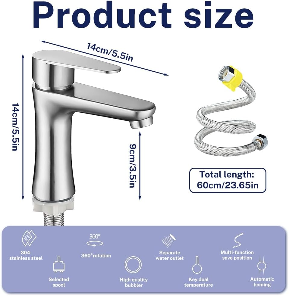 FENYW Gäste WC Bad Kaltwasserarmatur Klein Wasserhahn Kaltwasser nur Kaltwass Einhebel Wasserhahn Ba