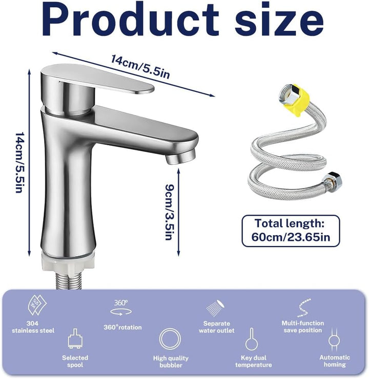 FENYW Gäste WC Bad Kaltwasserarmatur Klein Wasserhahn Kaltwasser nur Kaltwass Einhebel Wasserhahn Ba