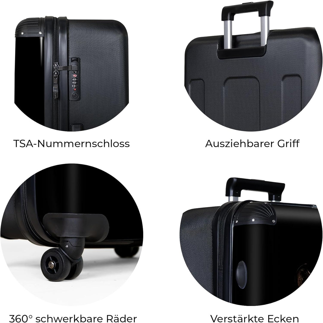 Koffer XL Gross 77x51.5x28 cm Reisekoffer mit Rollen Leicht Trolley grosser Hartschalenkoffer Rollko