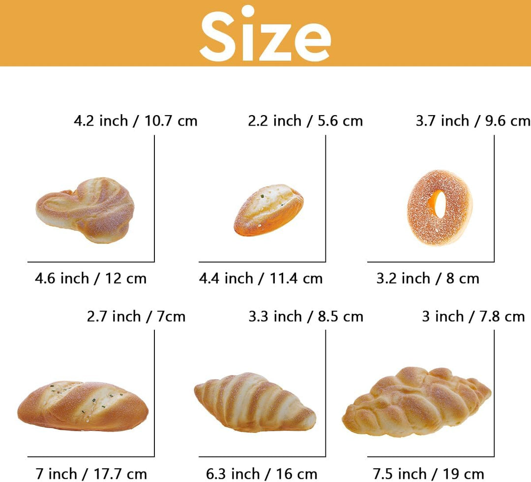 6 Stück Kunstbrot Dekor Gefälschte Donut Sesam Kokosnuss Croissant Anzeige Lebensecht Französisch La