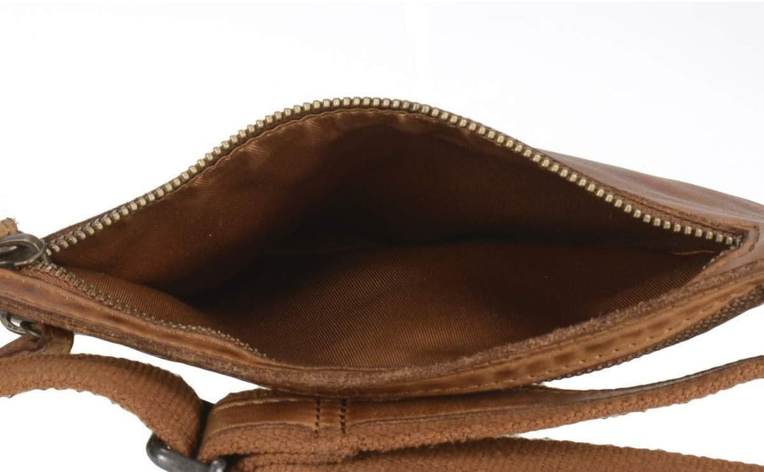 Bear Design Bauchtasche Gürteltasche Herren Damen Leder lässig modern Cognac auch Crossover zu trage