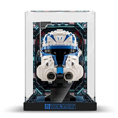 cooldac Acryl Vitrine Box kompatibel mit Lego 75349/75350/75351 Star Wars Clone Commander Cody Helm/
