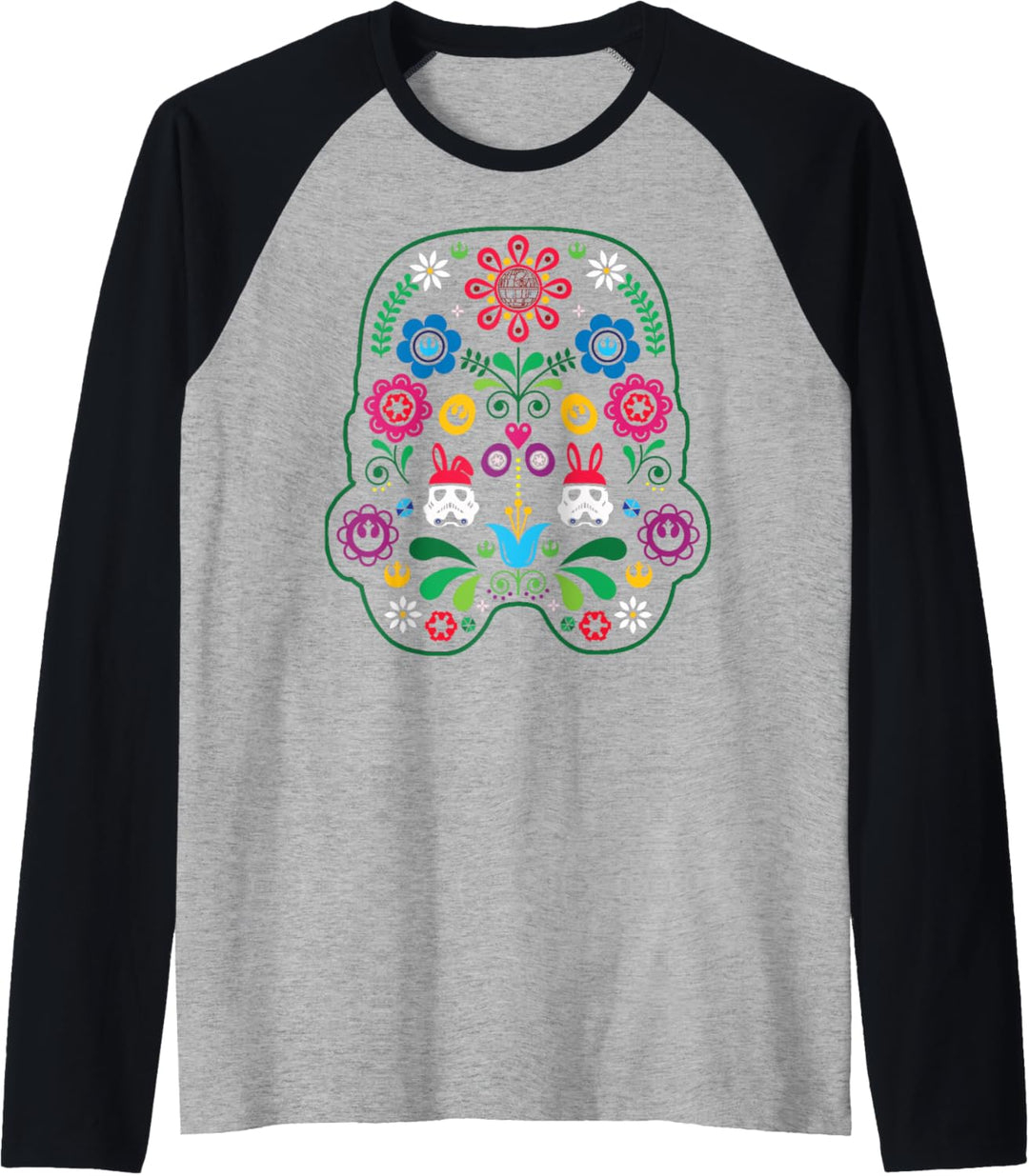Star Wars Ostern Storm Trooper Floral Helmet Fill Raglan