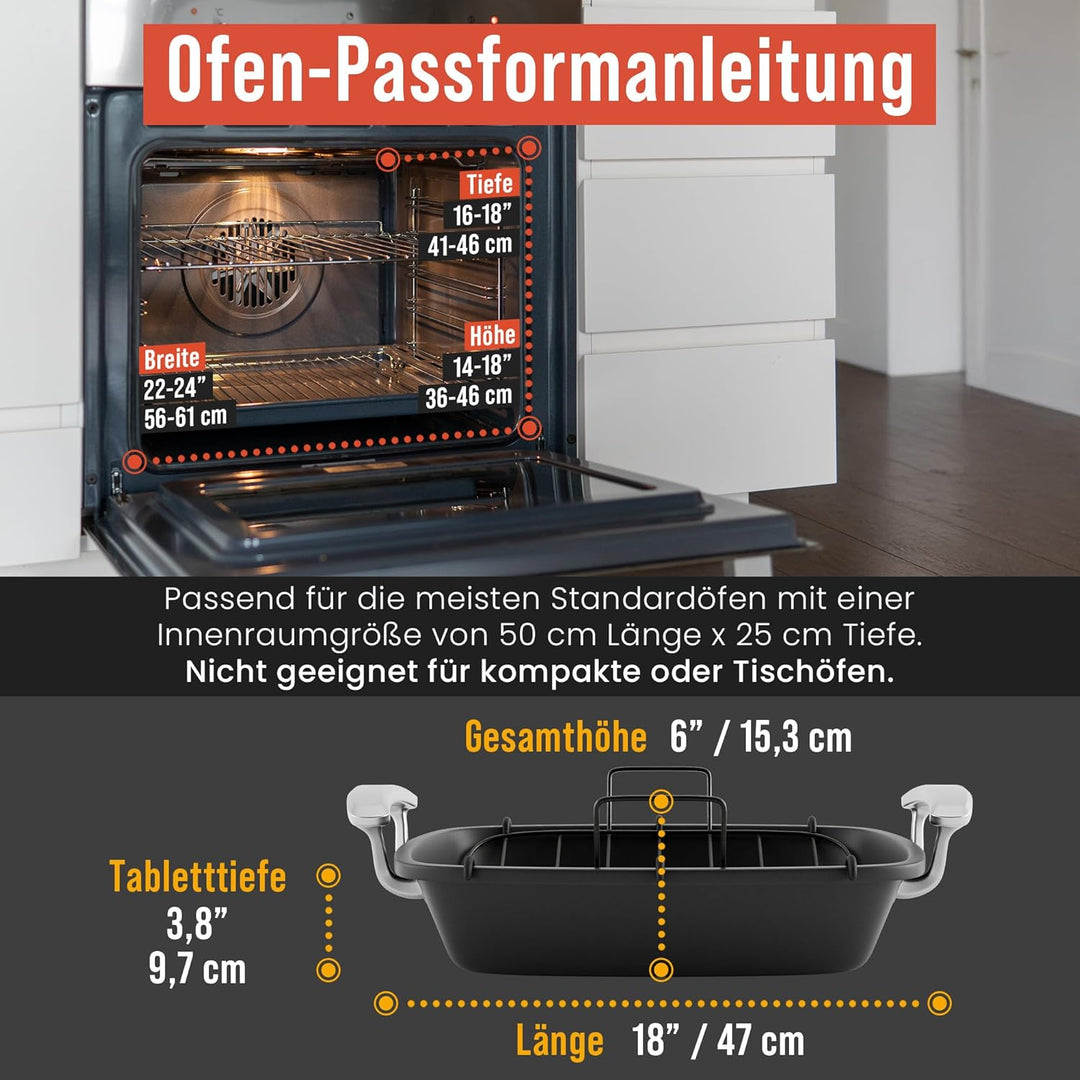 Chef Pomodoro Deluxe Grosse Bratpfanne aus Karbonstahl mit U-Rost, 47 x 37 cm, Extra-Gross, Grau – D