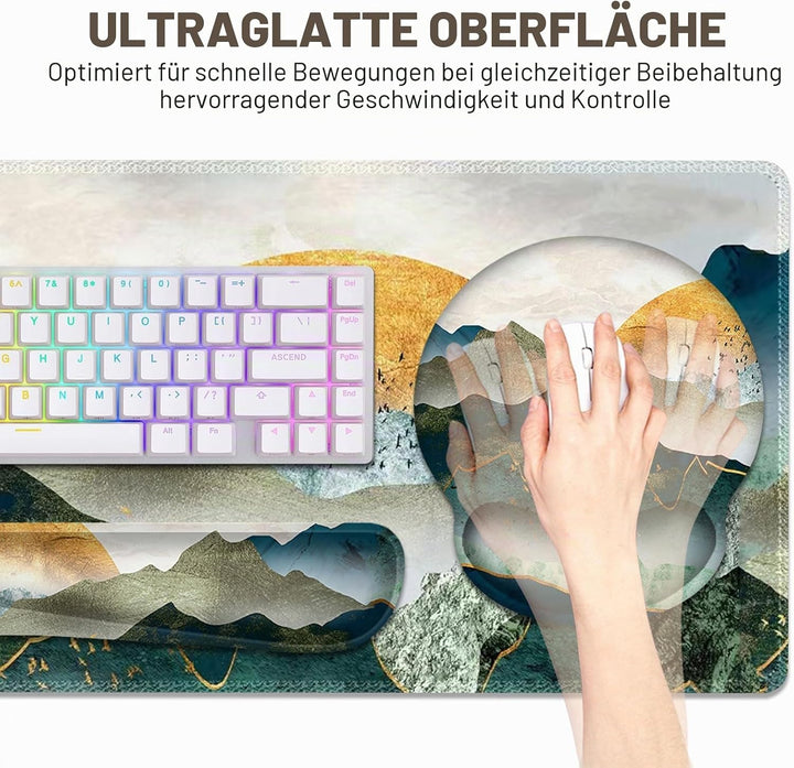 Gaming-Mauspad, grosse Schreibtischunterlage, niedlicher Schreibtischunterlage, 4-in-1 XXL-Mauspad +