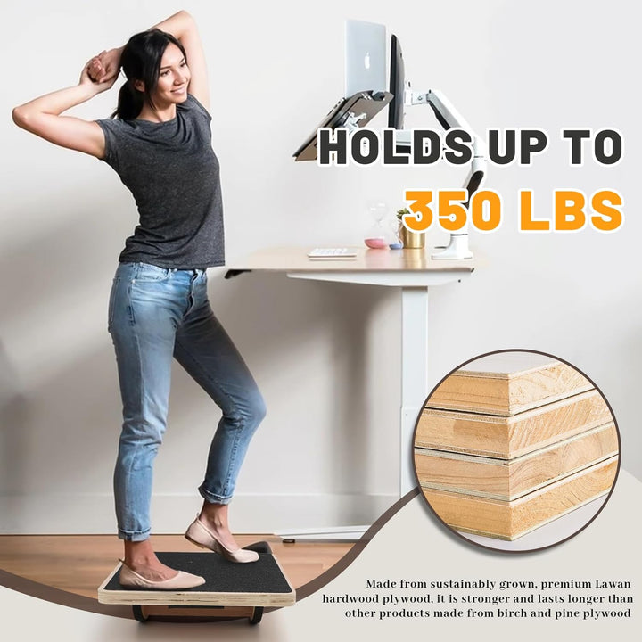 Balance Board, Wackelbrett Physio, Gleichgewichtstrainer, für physikalische Therapie Stehpult Kern S