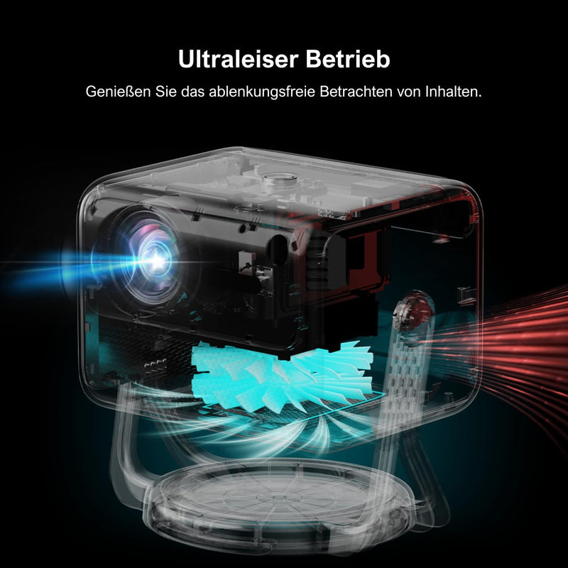 ULTIMEA Beamer 4K Unterstützung Android TV 11.0 mit Netflix, tragbarer Outdoor Beamer mit 90° Gimbal