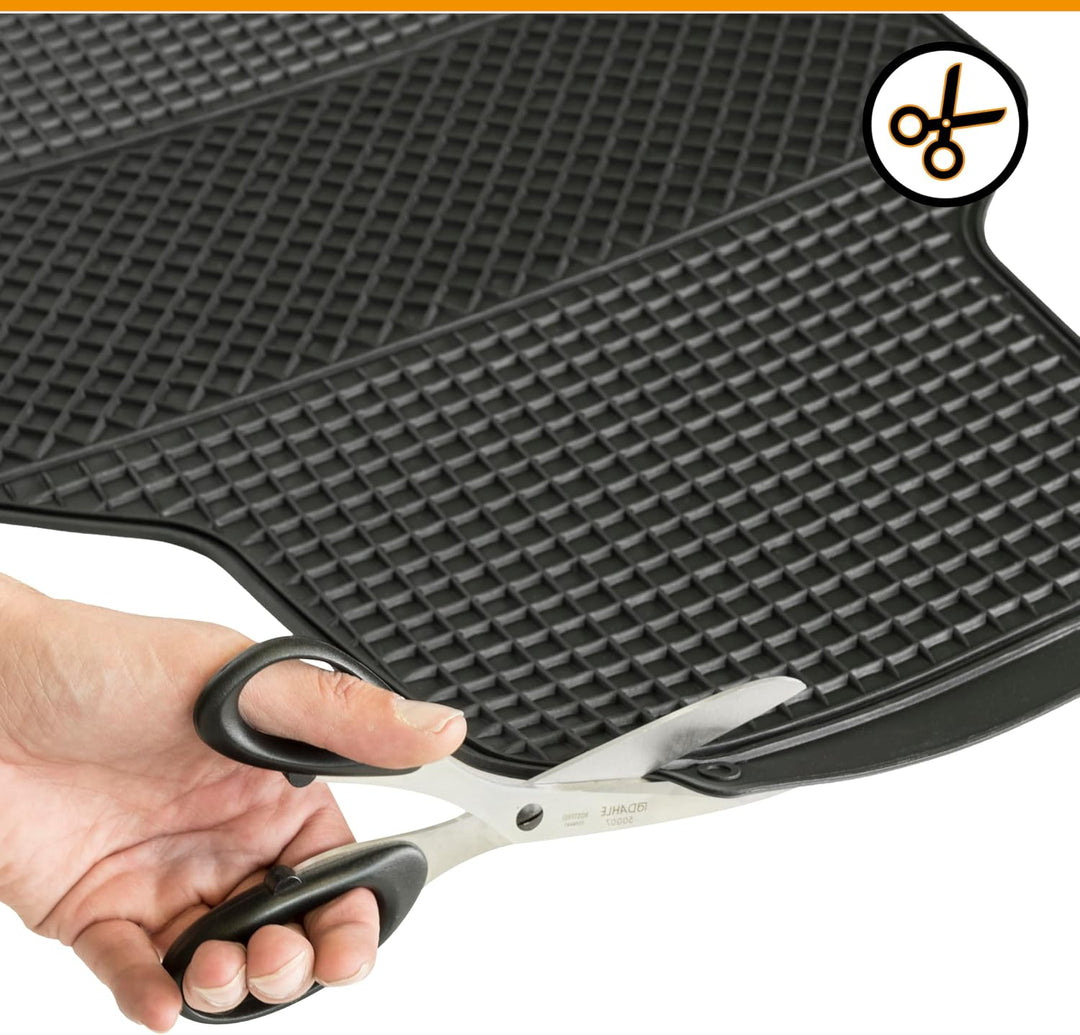 Walser Universal Auto-Gummimatten-Set EVO, Automatten 4-teilig zuschneidbar, Universal Fussraummatte