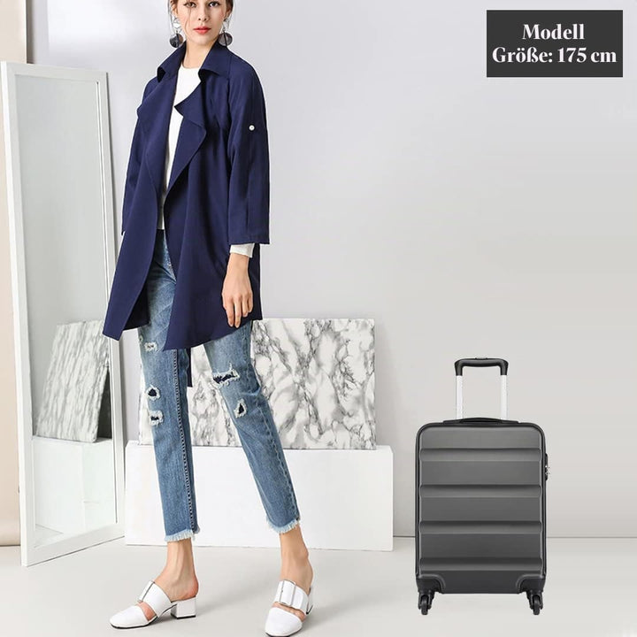 KONO Handgepäck Koffer Klein Reisekoffer mit Rollen und TSA Schloss, Koffer Trolley Handgepäck Flugz