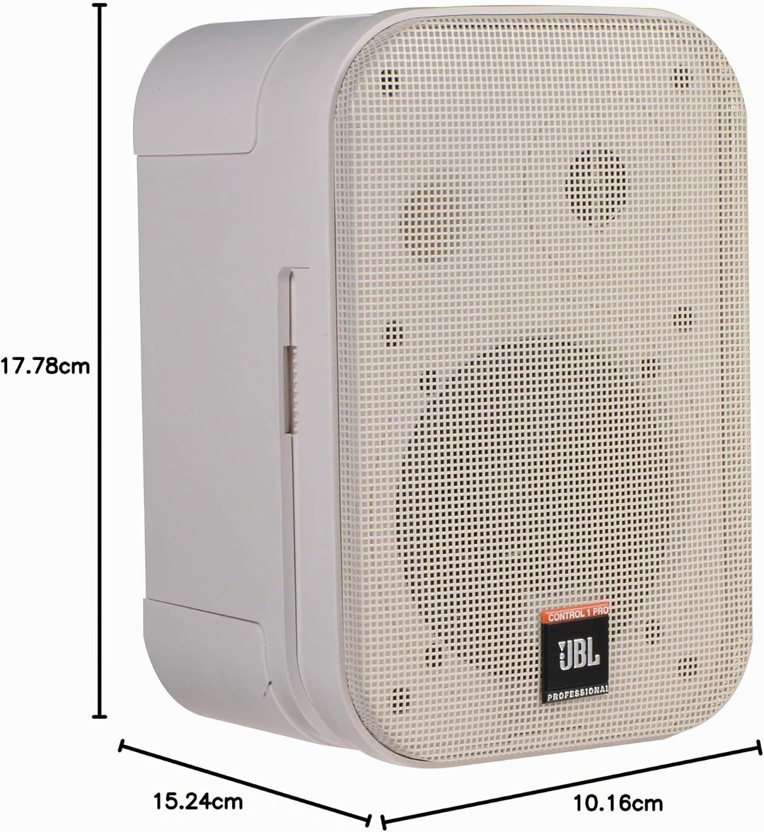JBL Control 1 Miniatur-Lautsprecher, Pro High Performance, 150-Watt, Studio-Monitor weiss, Weiss